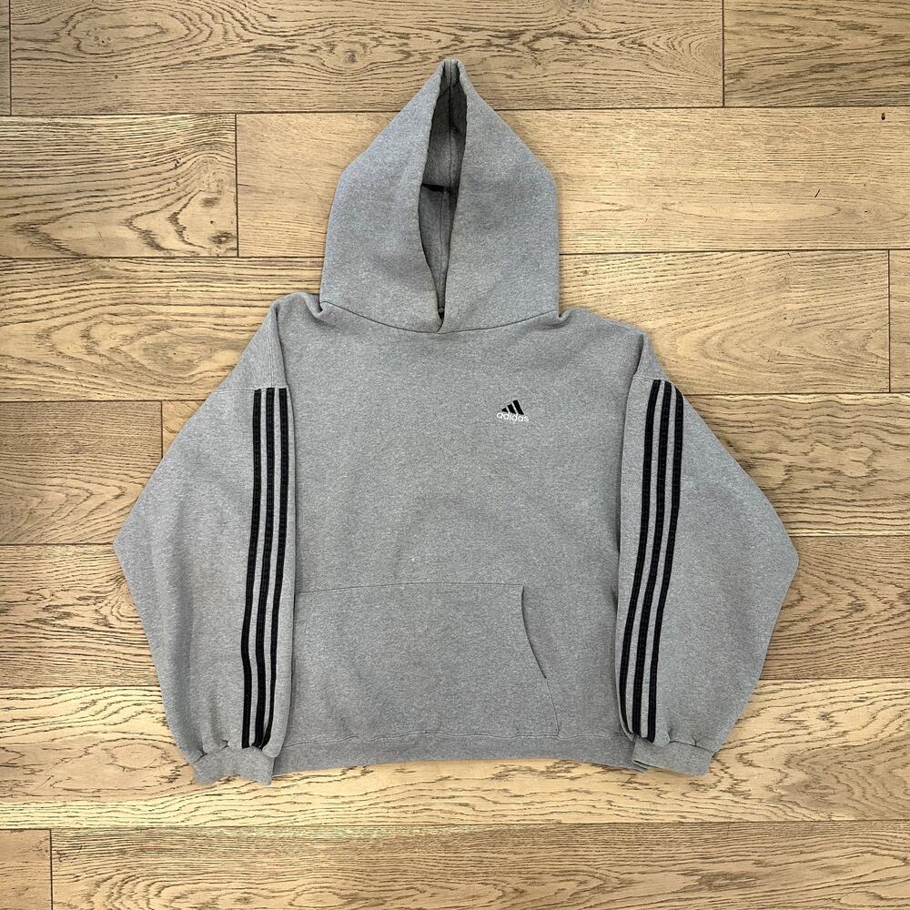 Adidas Three Stripes Hoodie Vintage 90s Men Y2K Made In USA